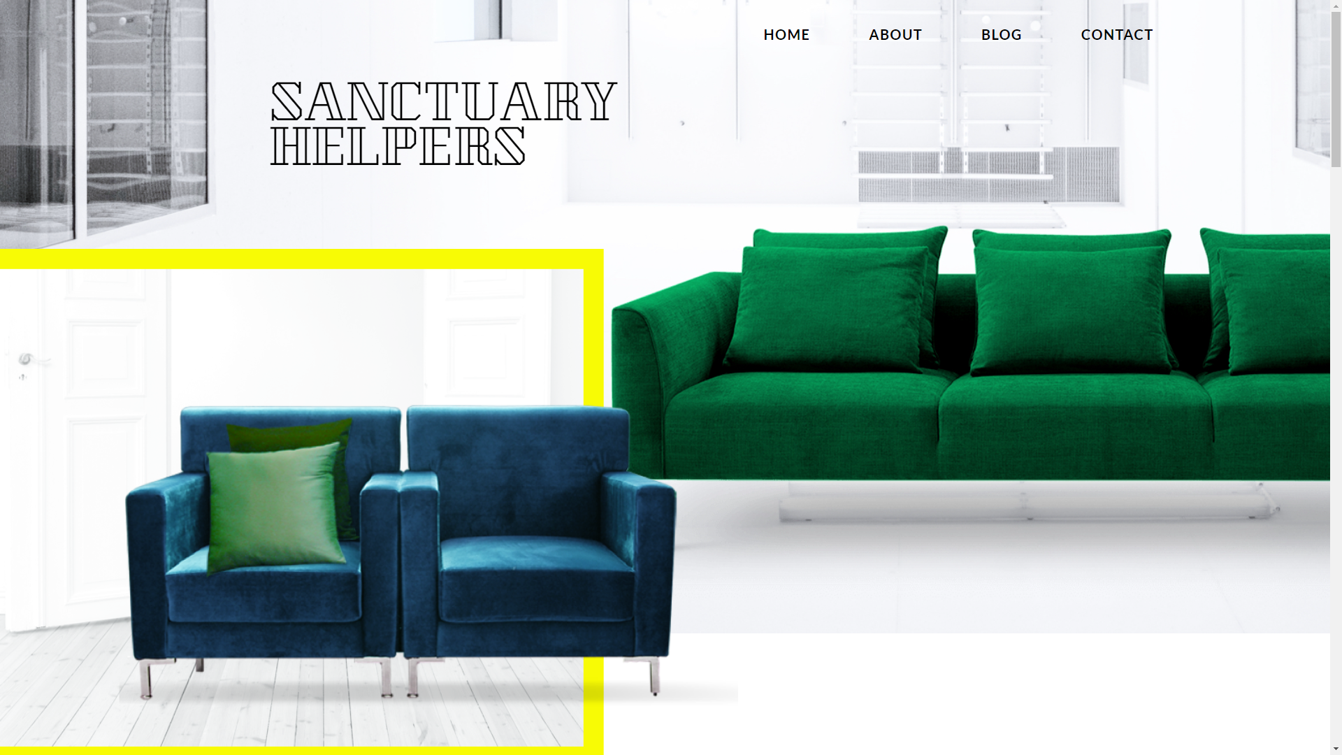 screen shot of sanctuary helpers homepage
